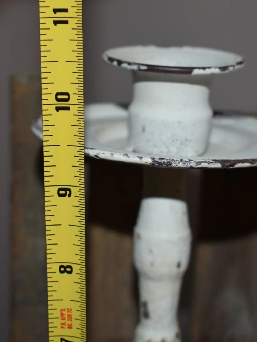 Vintage Shabby Chic Distressed White Iron Metal Candle Holder Farmhouse Decor